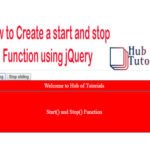 How to Create a start and stop Function using jQuery