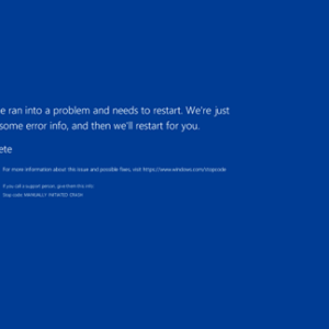 Windows Blue Screen of Death (BSoD) Error